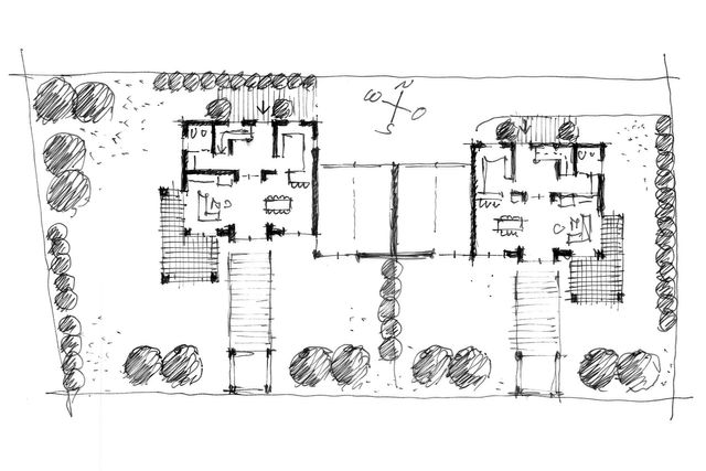 Villa 5.1 & Villa 5.2 - Skizze Grundriss