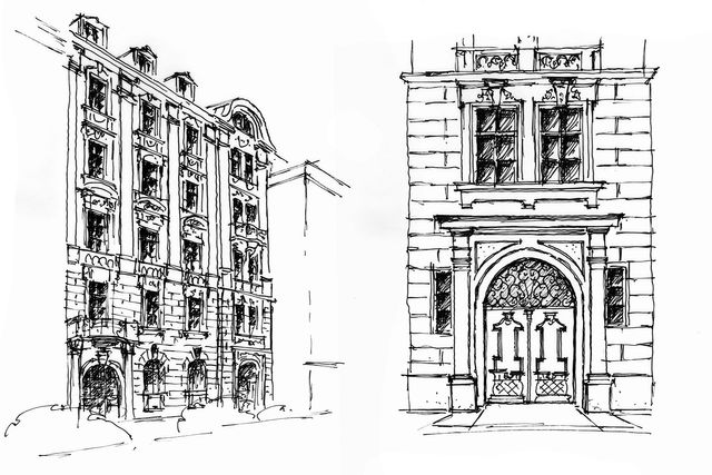 Prinz-Ludwig Straße - München Skizze Eingang Fassade